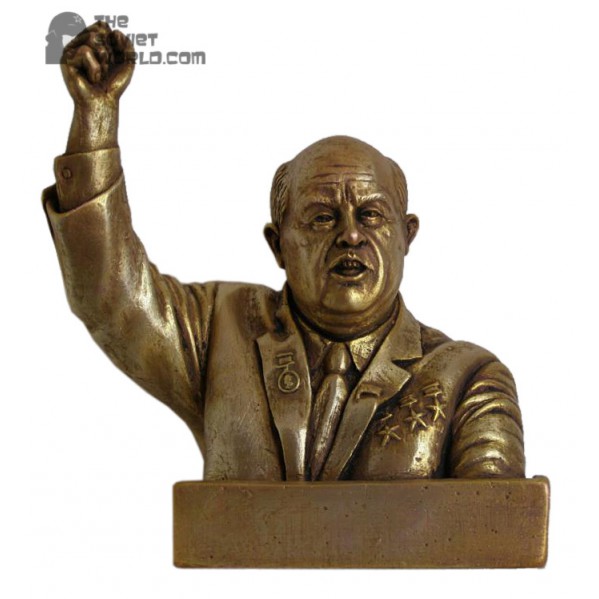 Russian bronze bust Soviet Secretary Khrushchev