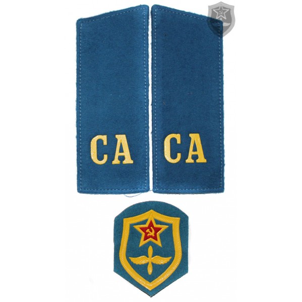 Russian Military shoulder boards "CA Soviet Army" with patch AVIATION force