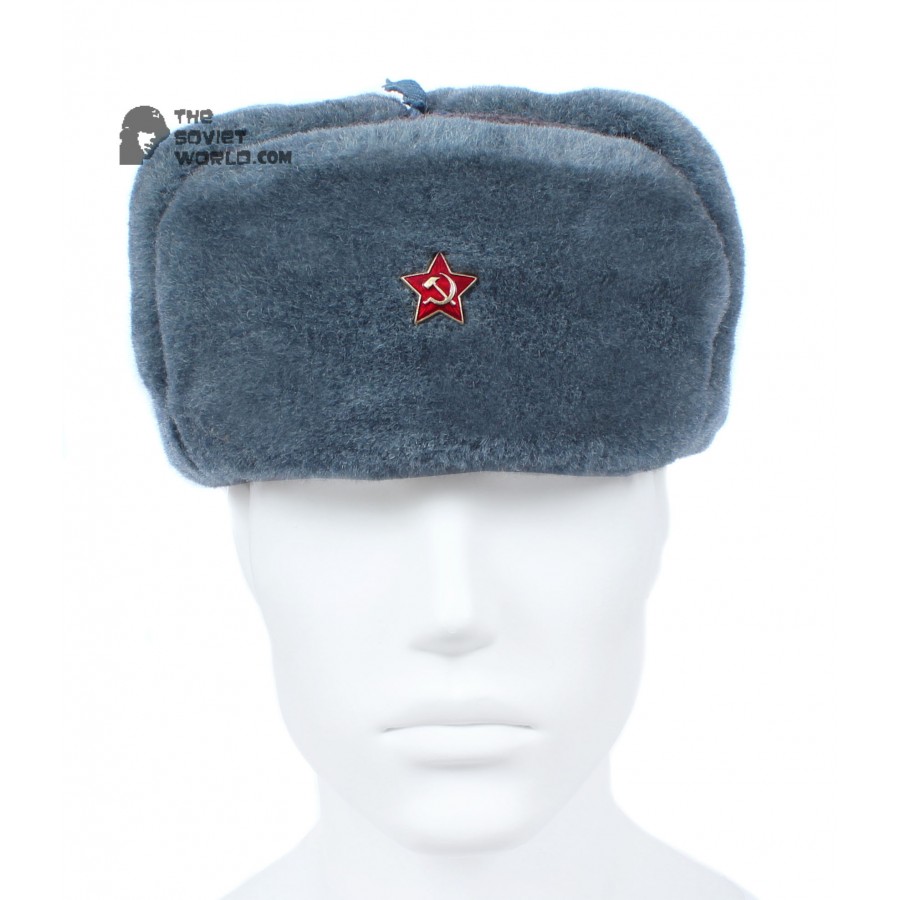 ORIGINAL Russian Soviet Red Army winter hat Ushanka, vintage military fur Soldiers trapper warm hat 1980s