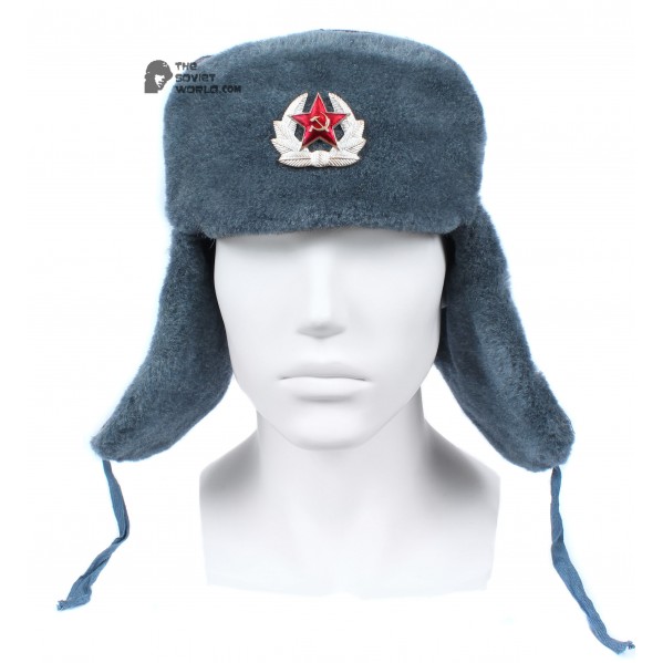 Russian Army Soviet military original vintage fur winter Sergeant’s trapper hat Ushanka earflaps
