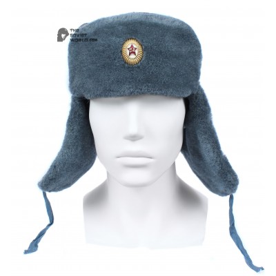 ORIGINAL Russian Soviet Red Army winter hat Ushanka, vintage military fur Officers trapper warm hat 1980s