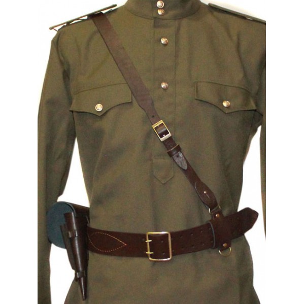 Soviet PORTUPEYA Officer's leather brown Belt and holster