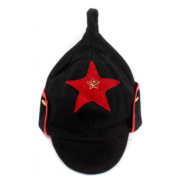 Soviet RKKA infantry russian Red Army woolen winter black hat BUDENOVKA