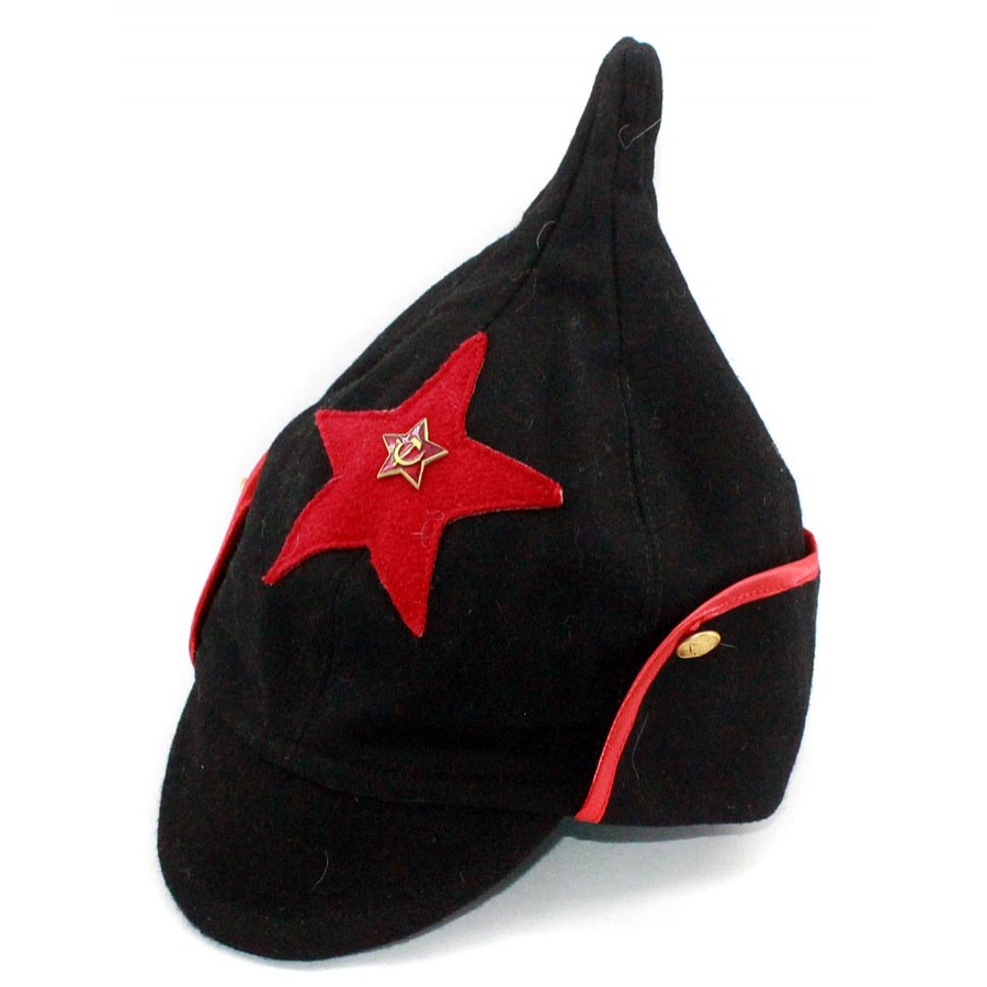 Soviet RKKA infantry russian Red Army woolen winter black hat BUDENOVKA