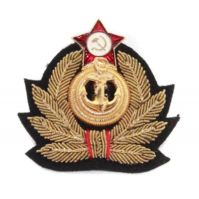 Soviet Russian handmade Admiral's Naval hat badge Cocarde