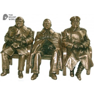 "The Big Three" Conference bronze of Roosevelt, Churchill & Stalin
