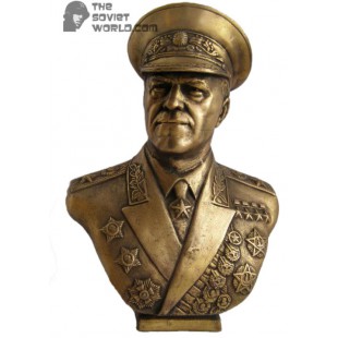 Russian Big bronze Soviet bust of Marshall Zhukov