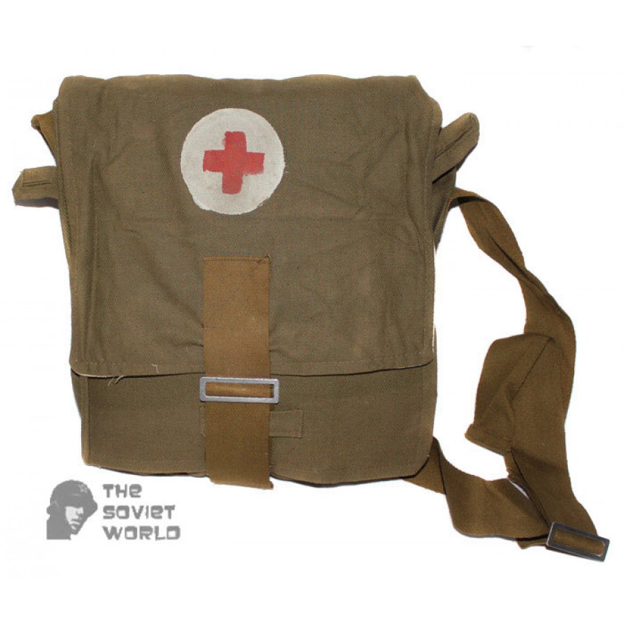 Red army Soviet military Vintage USSR First Aid Medical WW2 Red Cross Bag