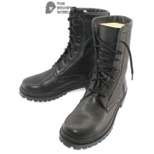 Russian Military winter warm genuine black Leather airsoft BOOTS with Natural sheep Fur