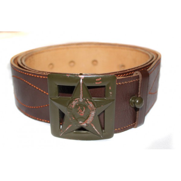 RARE USSR Army WW2 GENUINE leather RKKA General's military M43 original brown Portupeya Belt