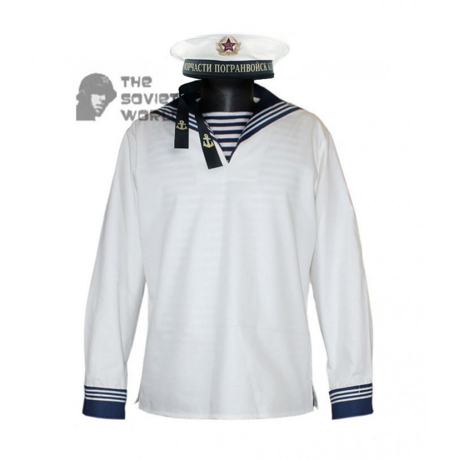 Soviet army Sailor Parade jumper uniform Red Army white USSR Marines shirt Flanka
